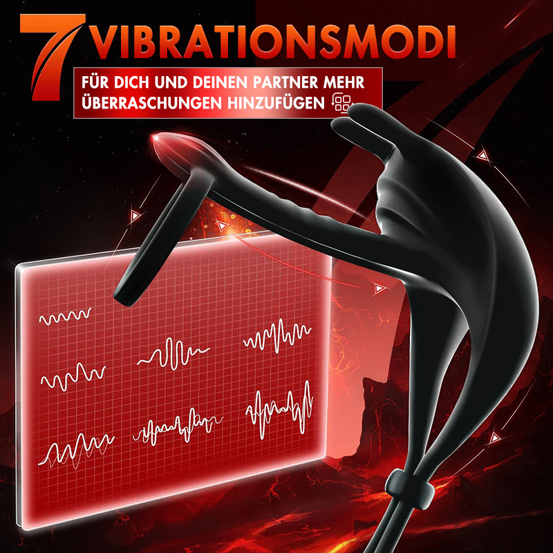 Elektrischer Penisring Silikon Schwarz Mit Vibration, Double Stimulation - 2