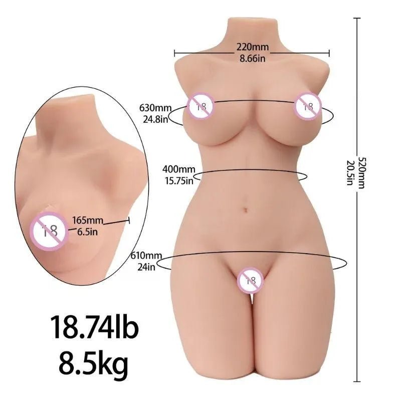 Angelia Männlich Lebensechte Sexpuppe Torso 8,5kg - 12