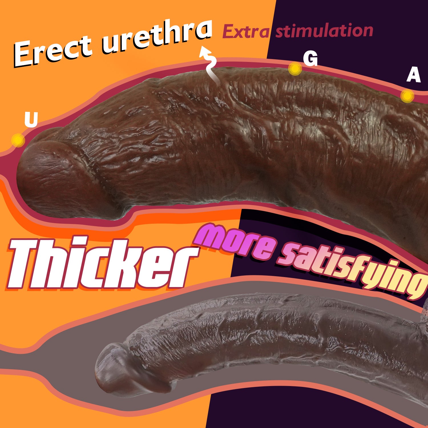 Brauner Saugnapf-Dildo - Mr. Jock für Männer und Frauen Schokoladenbraun