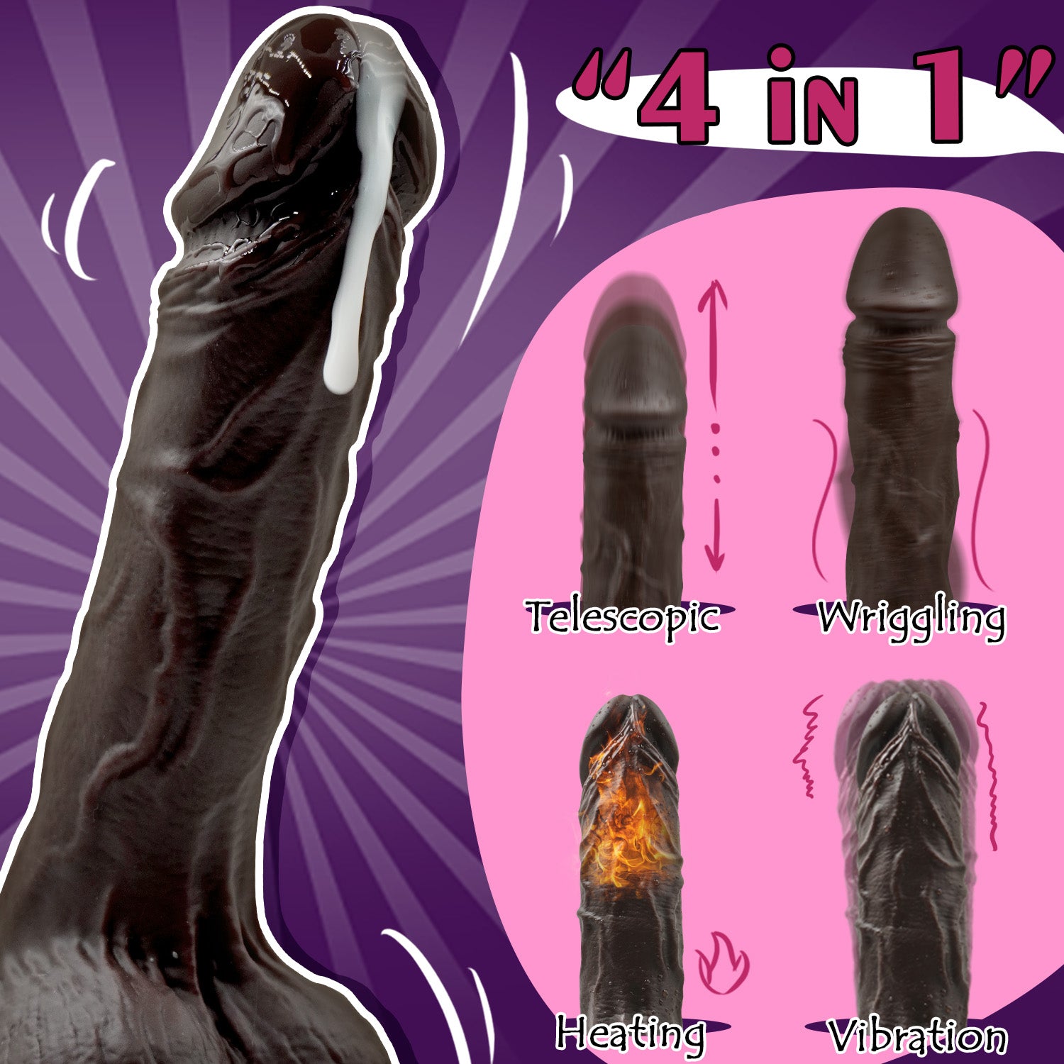 Noah Analdildo 9 Vibrationmodi und 2cm Stoßfunktionen 4 In 1 - Gode va - et - vient - 3