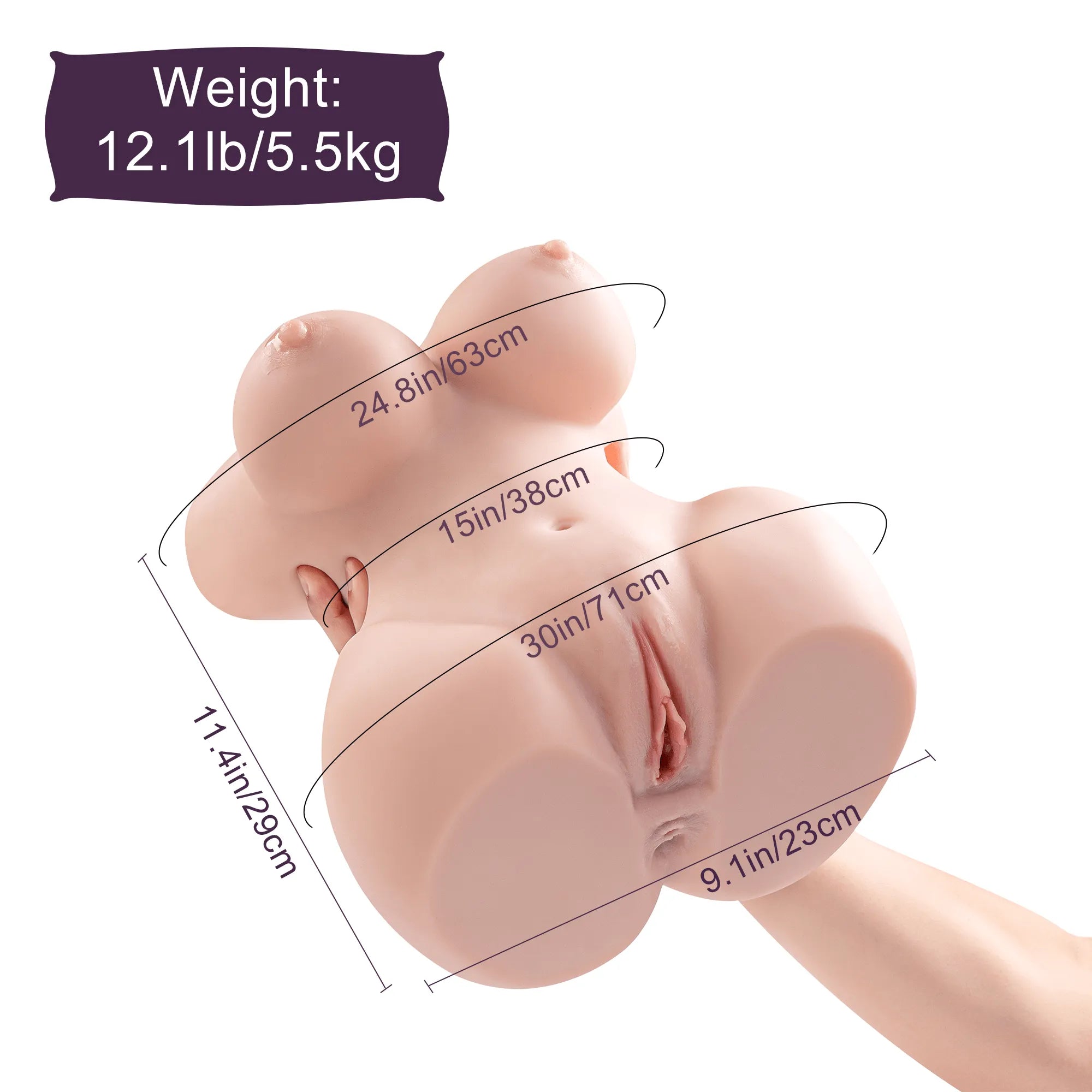 Babette Real Doll Torso Mini Sexpuppe Männlich, 6KG - 10