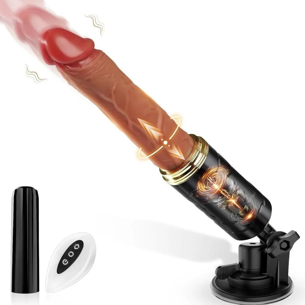 Realistic Prostata Anal Black Dildo Man Machine Ride, Vibrator Schubmodi - 1