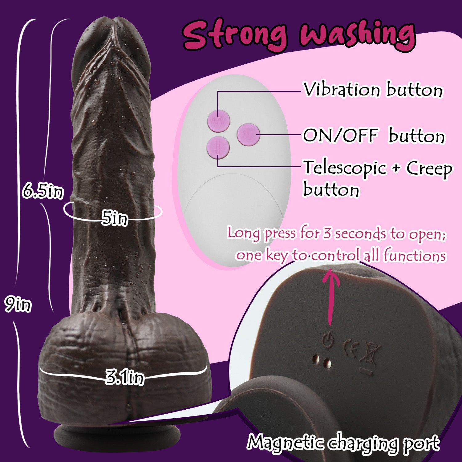 Noah Analdildo 9 Vibrationmodi und 2cm Stoßfunktionen 4 In 1 - Gode va - et - vient - 7