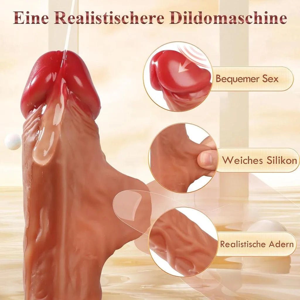Realistic Prostata Anal Black Dildo Man Machine Ride, Vibrator Schubmodi - 5