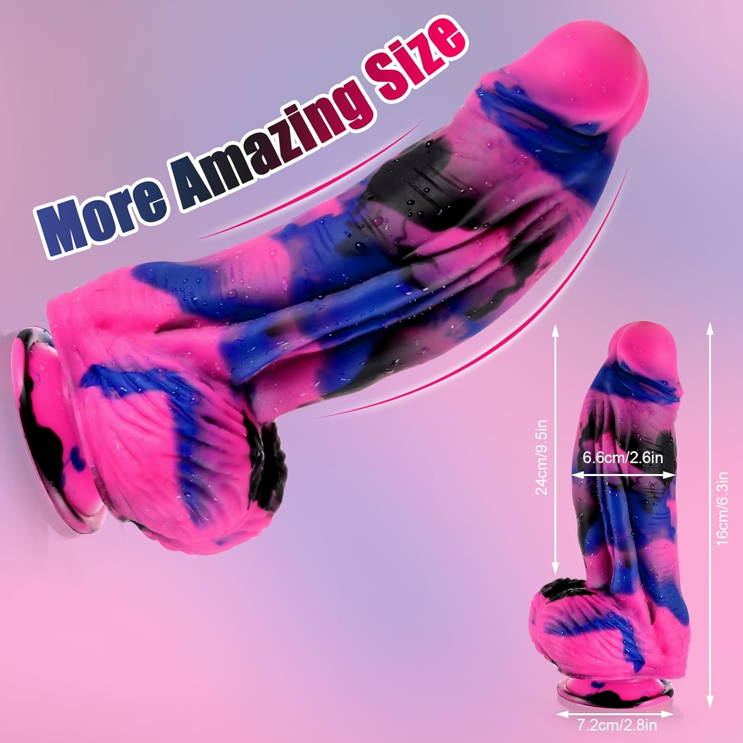 Rocco Saugnapf Huge Strapless XXL Prostata Anal Dildo King Porn Man, 24cm - 2