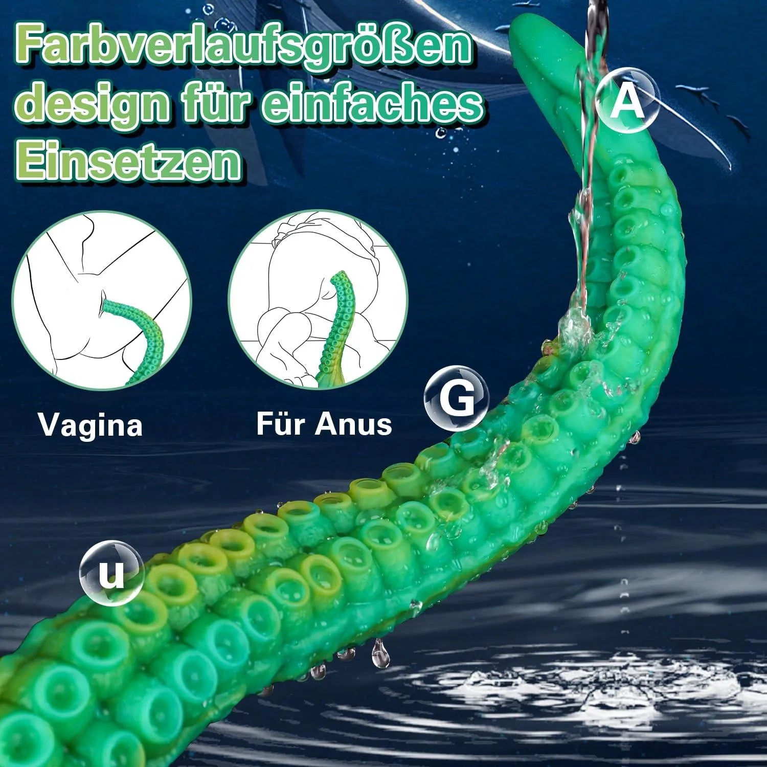 Oktopus - dildo mit saugnapf tentacle anal dildo groß - 5