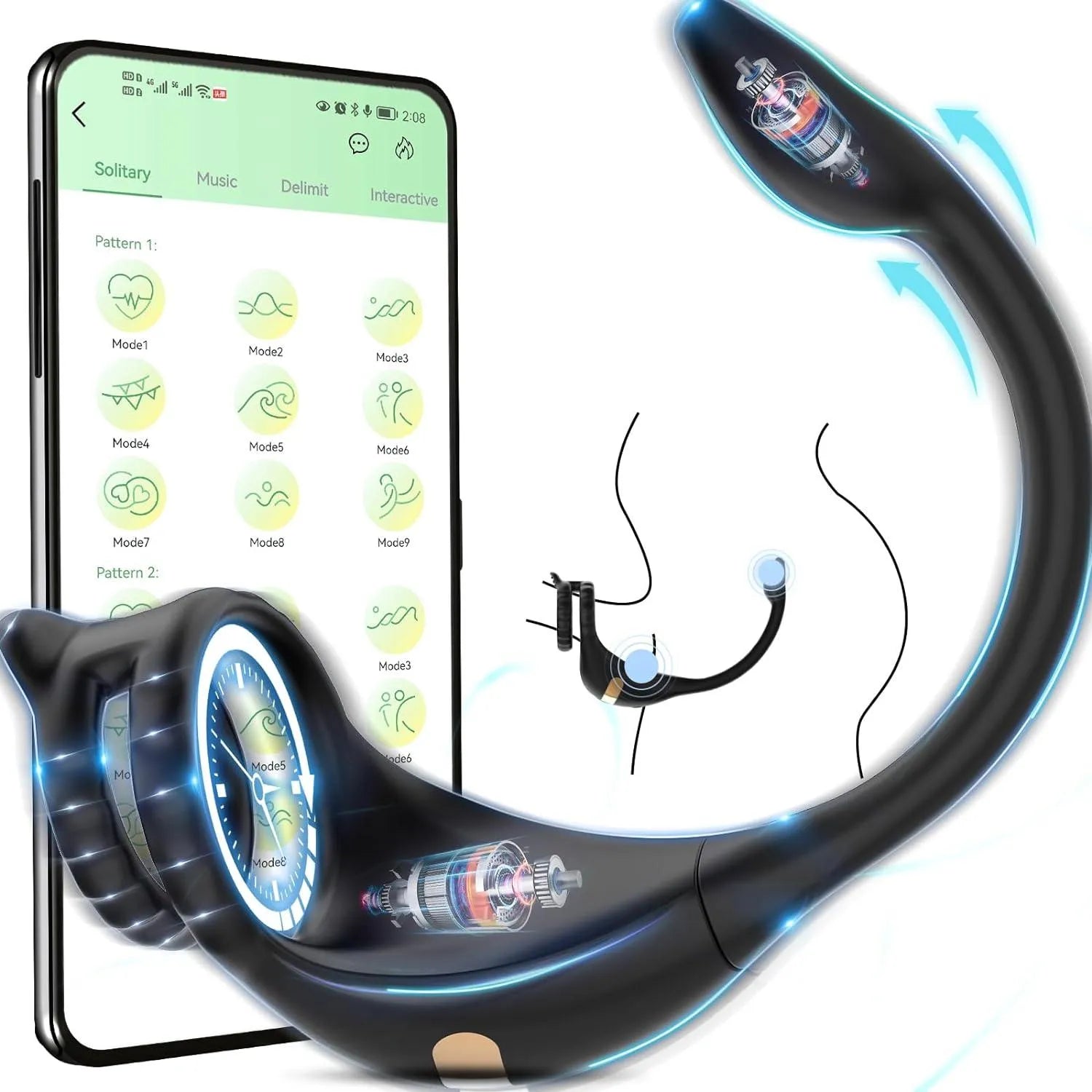 10 Vibrationsmodi Dual Penisringe Massagegerät mit APP - xeoxhoney-de