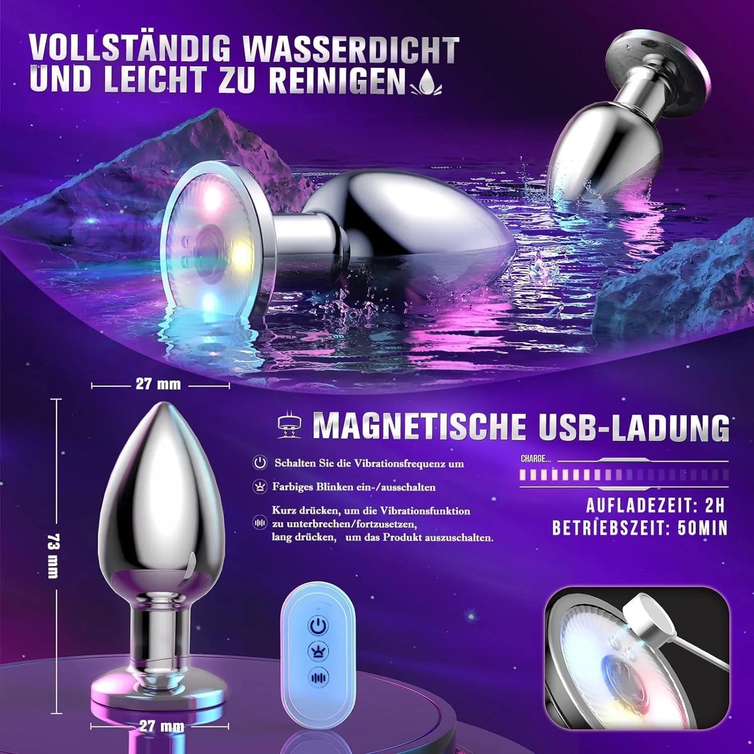 Vibrierenden plug anal mit 9 vibrationsmodi Ailber - 5