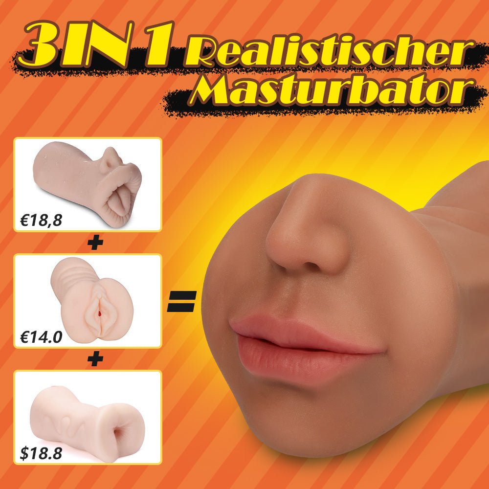 Realistischer Masturbator - Mund, Vagina & Anus