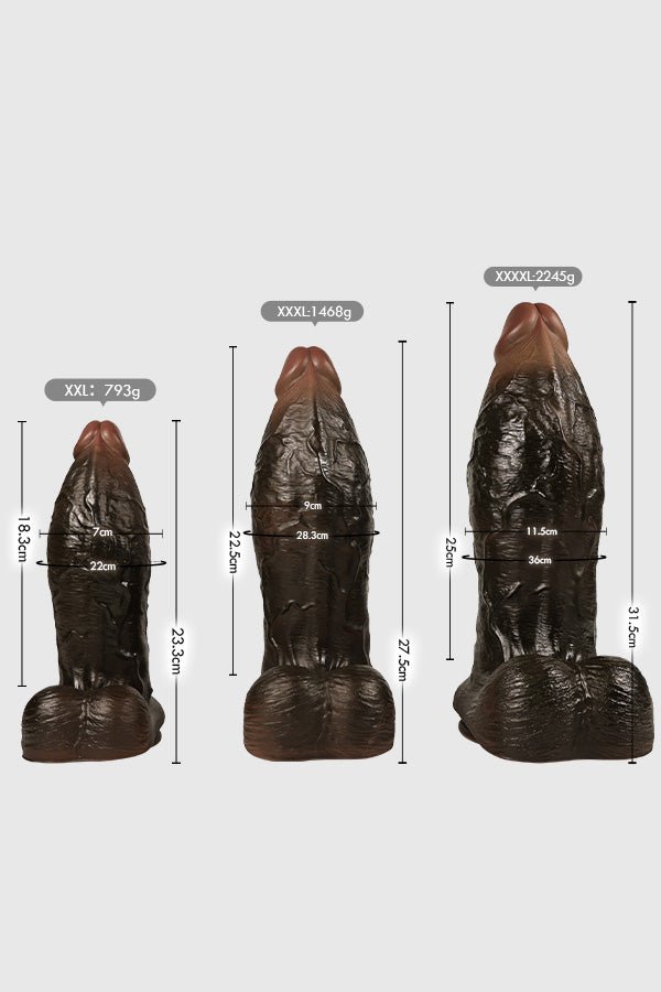 Huge Dildos in 3 verschiedenen Größen und Gewichten: XXL bis XXXXL