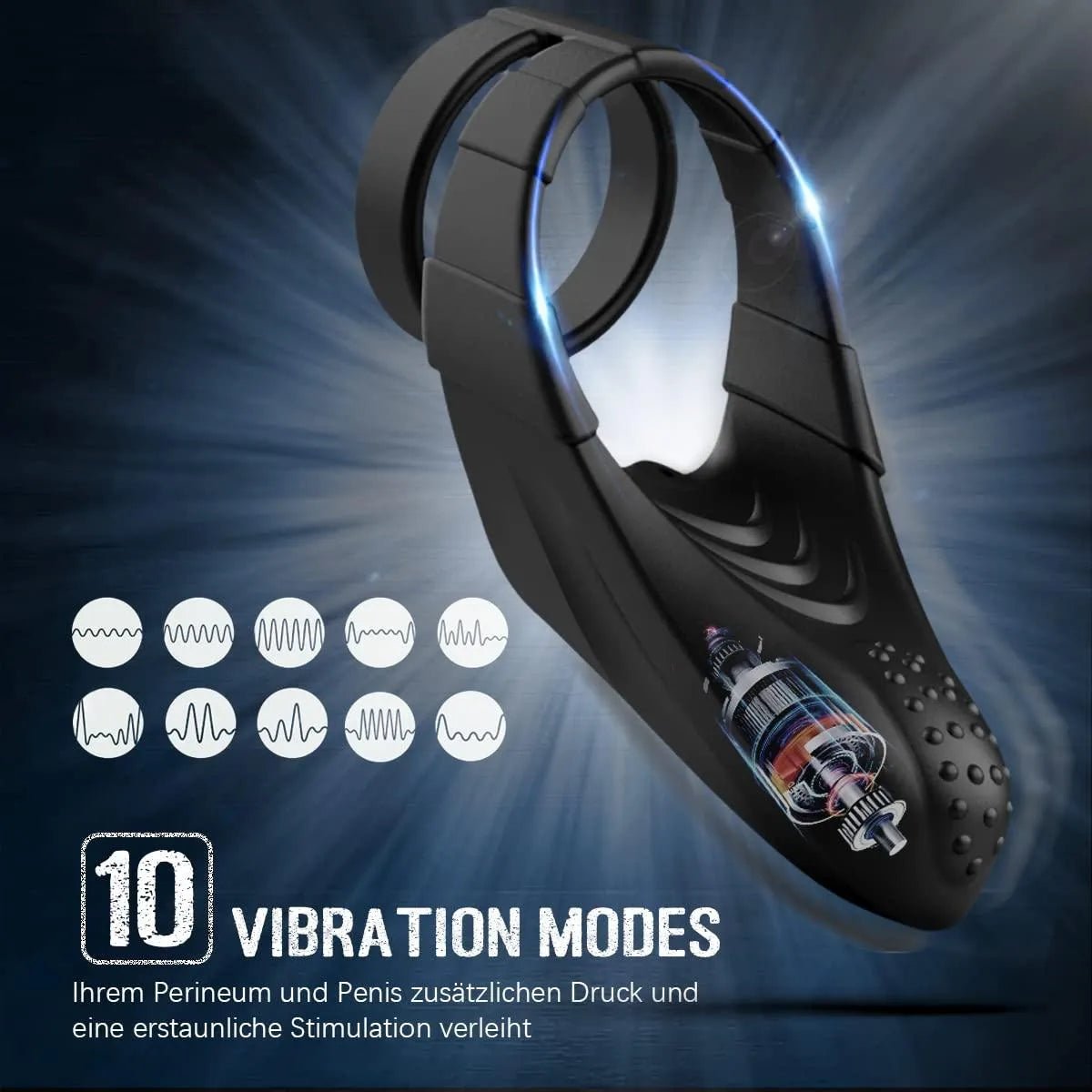 Doppel Penisring Bold Mit 10 Vibration - 2