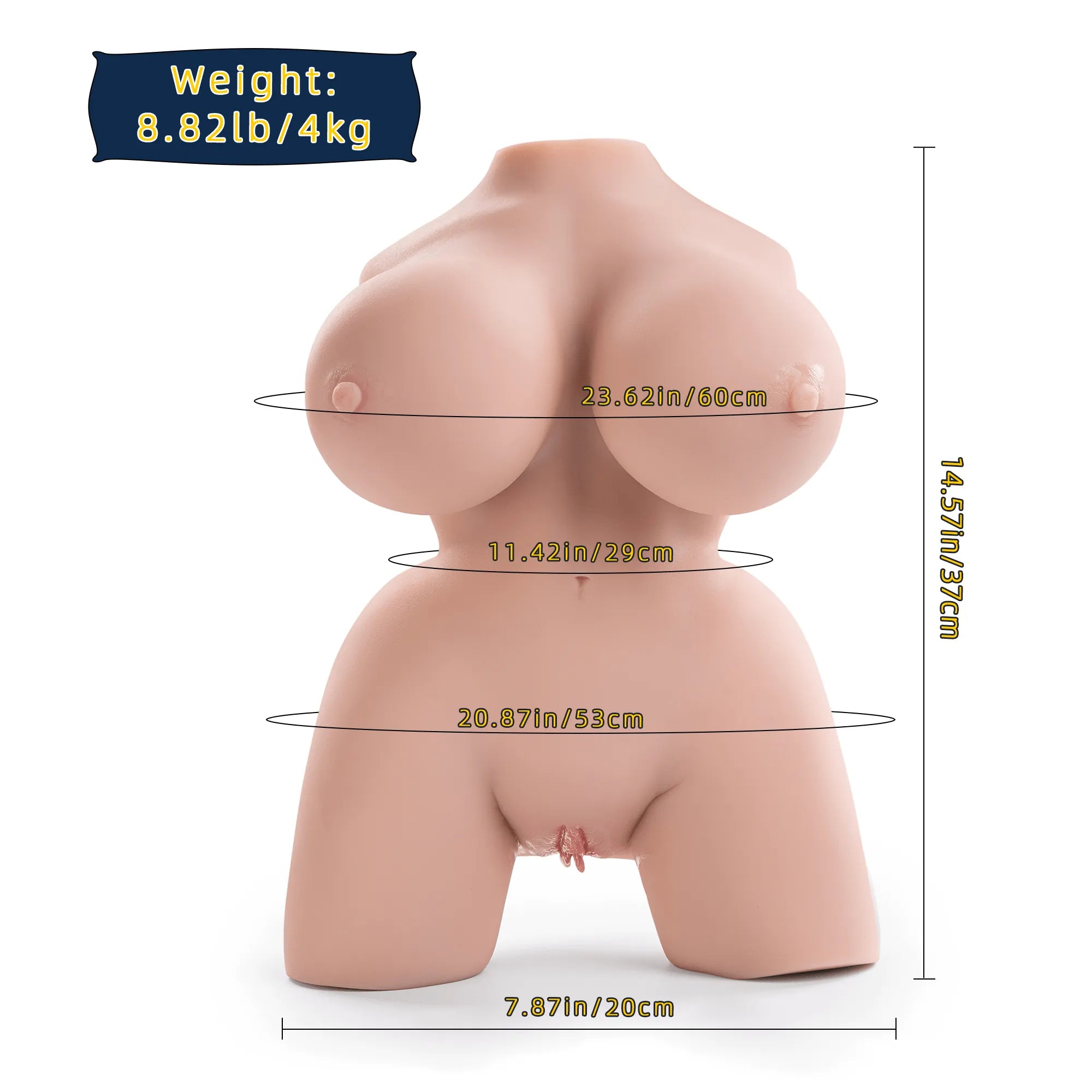 Frida Mini Tpe Bbw Männliche Realistische Sexpuppe Torso Porn, 37CM 4KG - 9