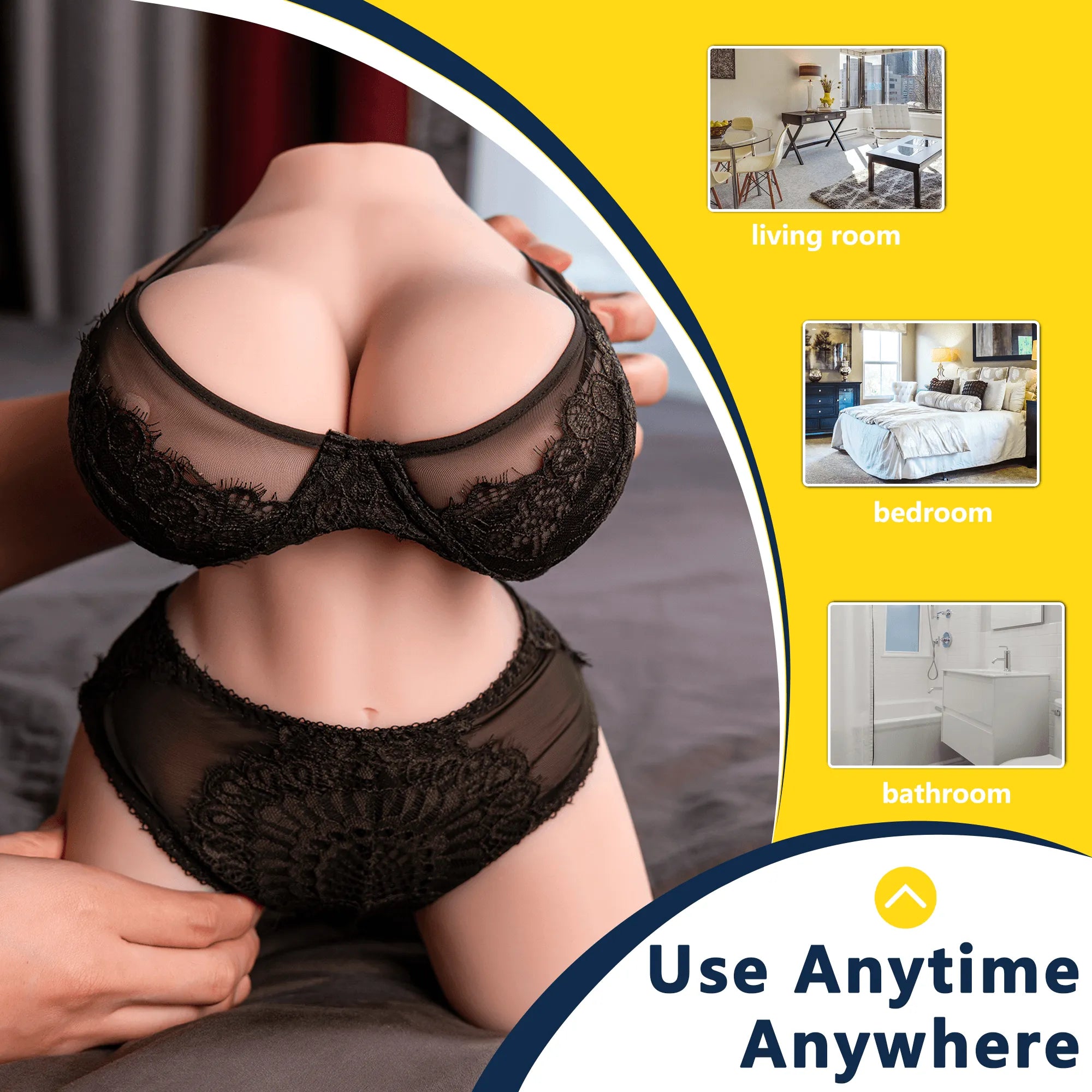 Frida Mini Tpe Bbw Männliche Realistische Sexpuppe Torso Porn, 37CM 4KG - 2