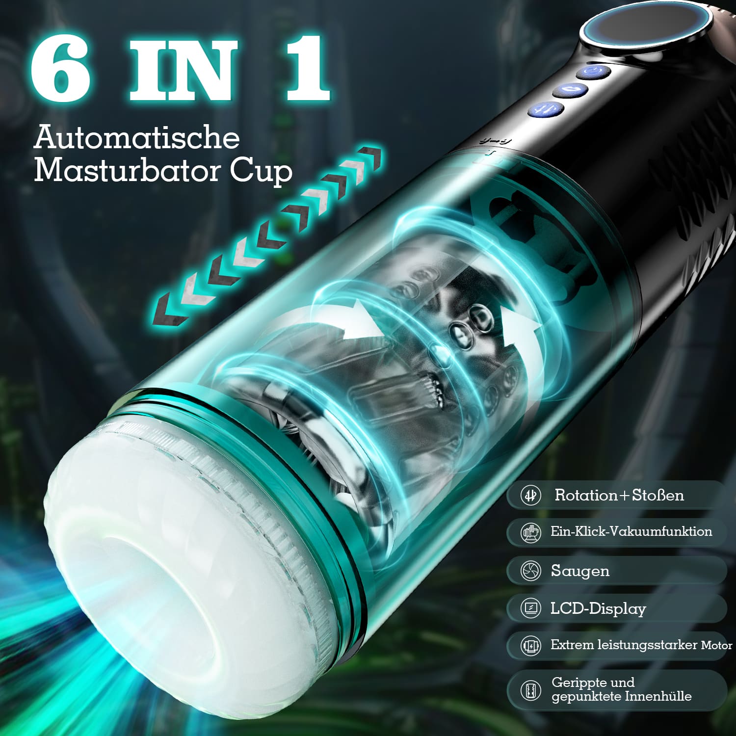 6-in-1 Multifunktionaler Elektrischer Masturbator