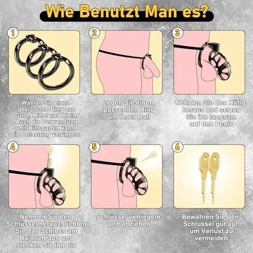 3D Keuschheitskäfig für Männer - Mit 3 abnehmbaren Penisringen - xeoxhoney-de