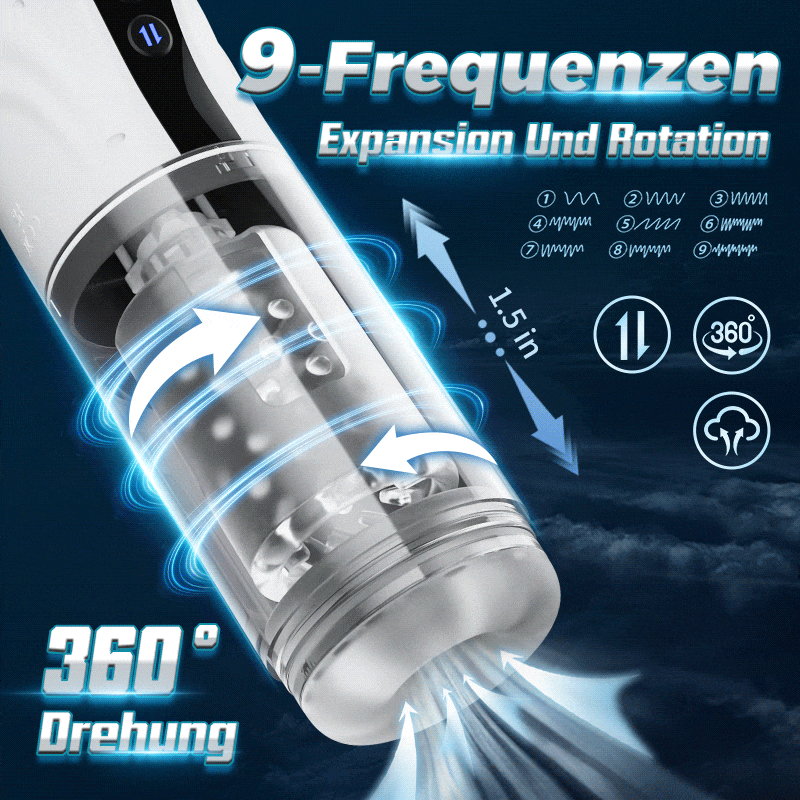 Weiß Automatischer Masturbator Cup,Saugkraft Rotation Ausdehnung - 3