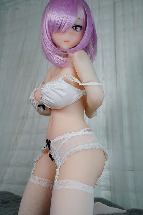 Mini-Sexpuppe mit Essgesicht Akane 85 cm