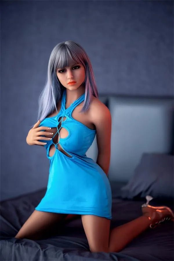 Sex - Puppe Bimbo Emma mit silbernen Haaren 158 cm - 11
