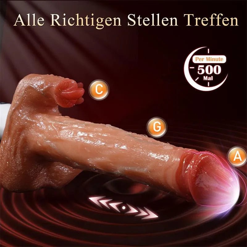 5 - in - 1 Realistischer Dildo Vibrator mit Stoßfunktion - 2