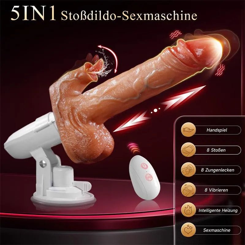 5 - in - 1 Realistischer Dildo Vibrator mit Stoßfunktion - 6