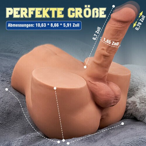 Dildo-Nahaufnahme – zeigt die Länge und den Durchmesser für ein realistisches Erlebnis