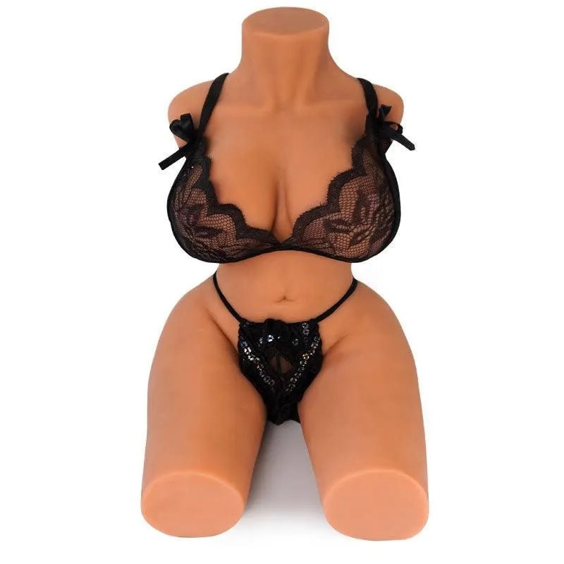 Frontansicht der 3-in-1 Mini-Puppe – zeigt übergroße Brüste, schlanke Taille und realistische Proportionen.