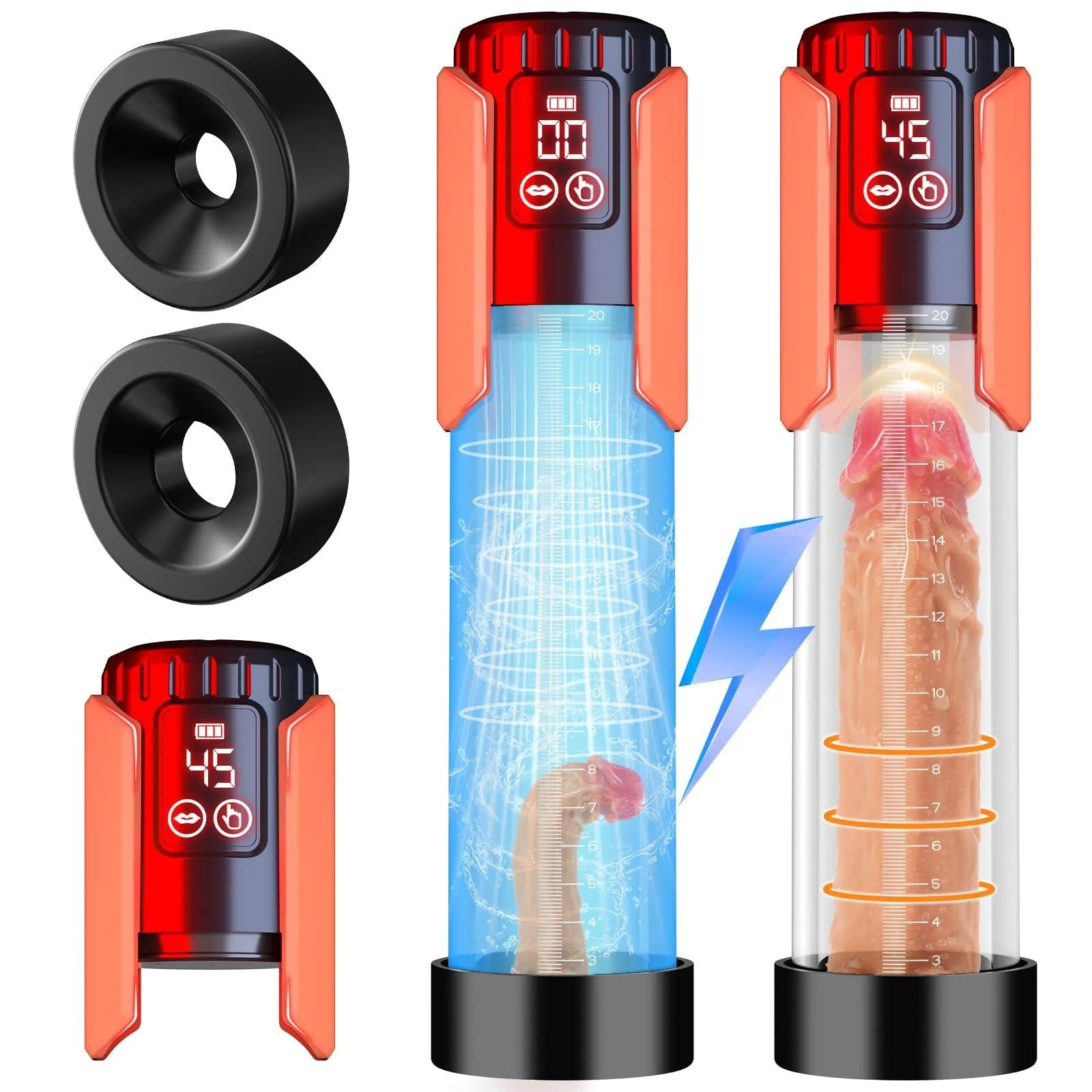 Penis Pumpe mit 5 Saugstufen 100% Wasserdicht Penis Extender - 1