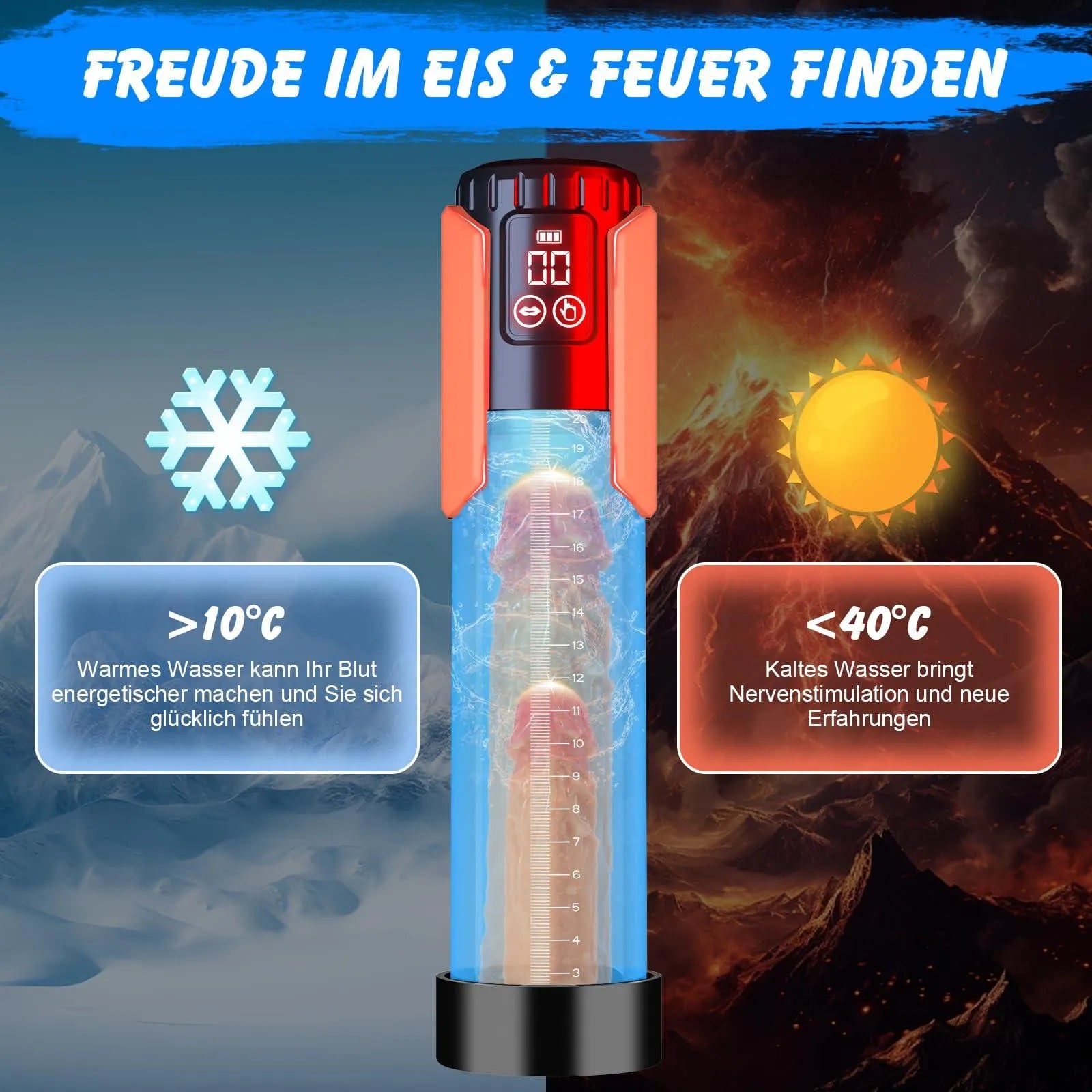 Penis Pumpe mit 5 Saugstufen 100% Wasserdicht Penis Extender - 4