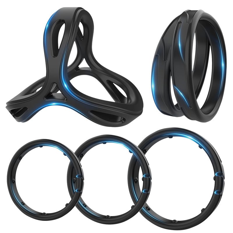 Neutrale Verpackung des Penisringe-Sets für diskreten Versand ohne sichtbare Produktdetails.