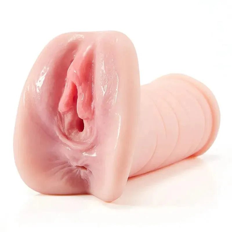 Gesamtansicht der Taschenmuschi Gisela mit zwei realistischen Eingängen: Vaginal- und Analkanal.