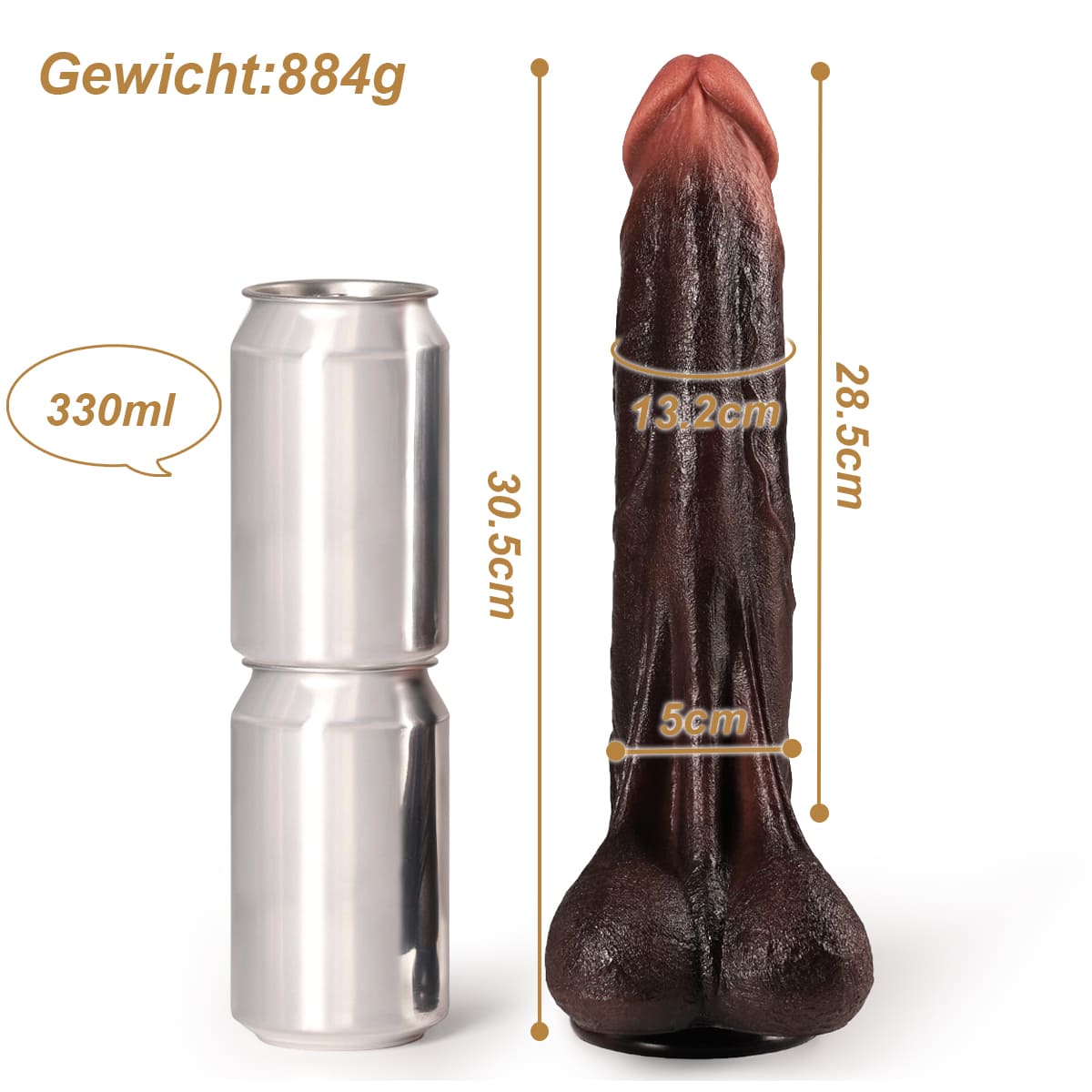 Größe von XXL Deepthroat Dildo Robert