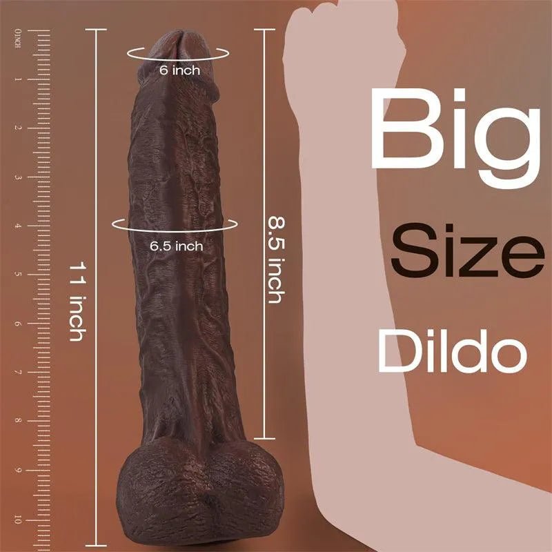 Größenvergleich: Rocco BBC (28 cm) vs durchschnittlicher Dildo (20 cm).