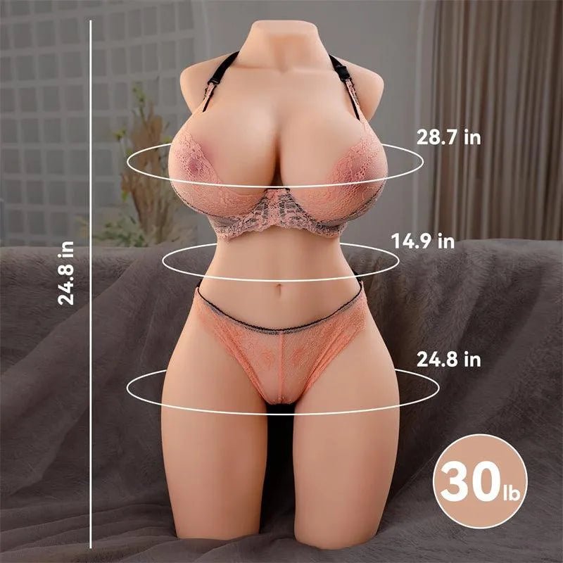 Realistischer Brustmasturbator mini sex doll 63cm Josiah - 8