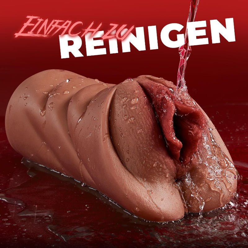Reinigung der Taschenmuschi – zeigt einfache Schritte zur Pflege und Hygiene des Produkts.