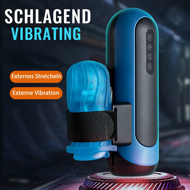 Blaue Automatic Masturbator Cup, Vibrator Teleskop 700 Schläge/Minute