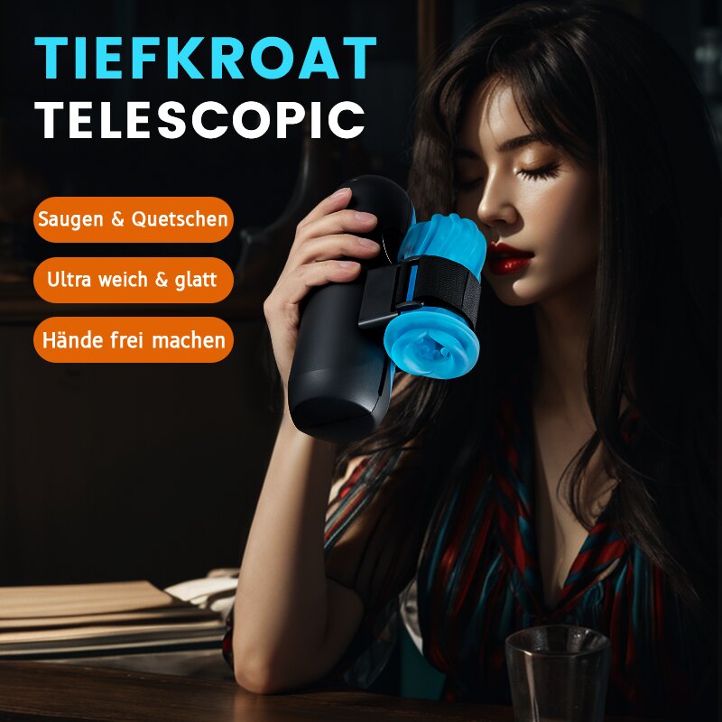 Blaue Automatic Masturbator Cup, Vibrator Teleskop 700 Schläge/Minute