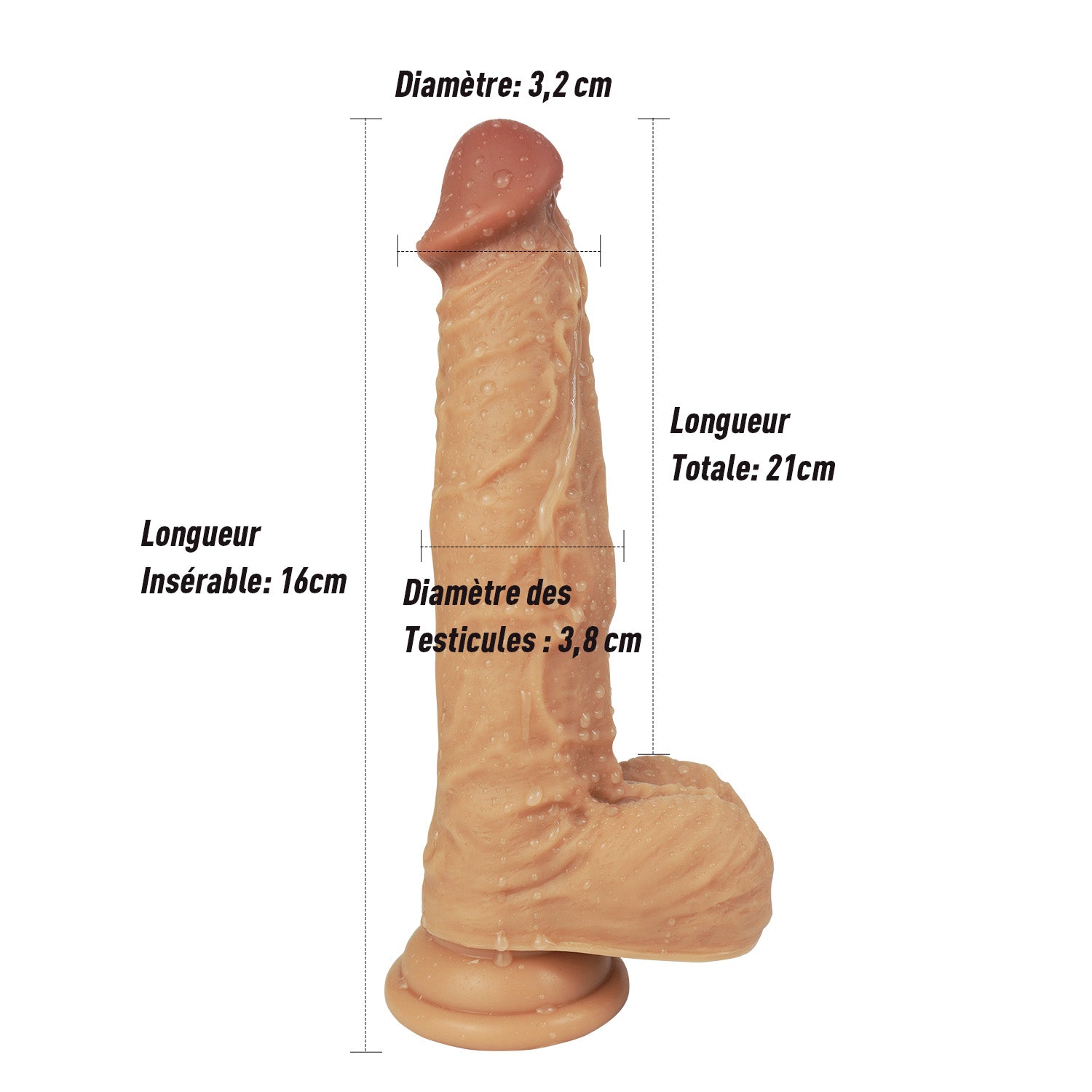 Vibrierender Dildo mit Hin- und Herbewegung Theo-21cm