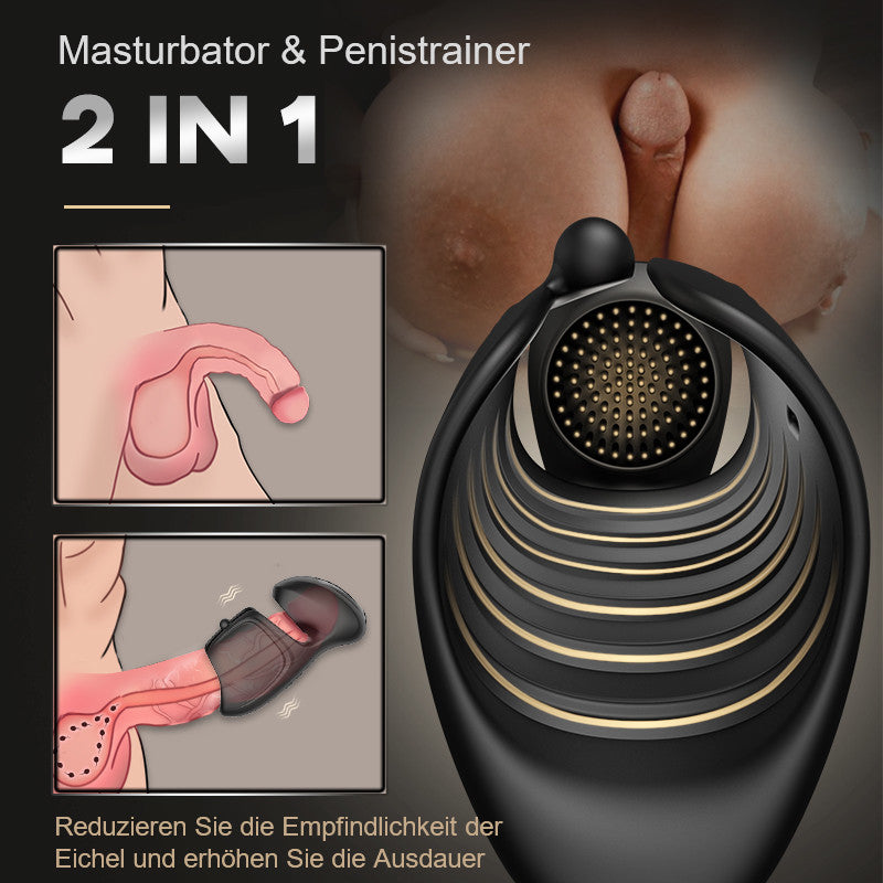 Schwarzer Automatic Masturbator Cup For Men, Vibrator Teleskop