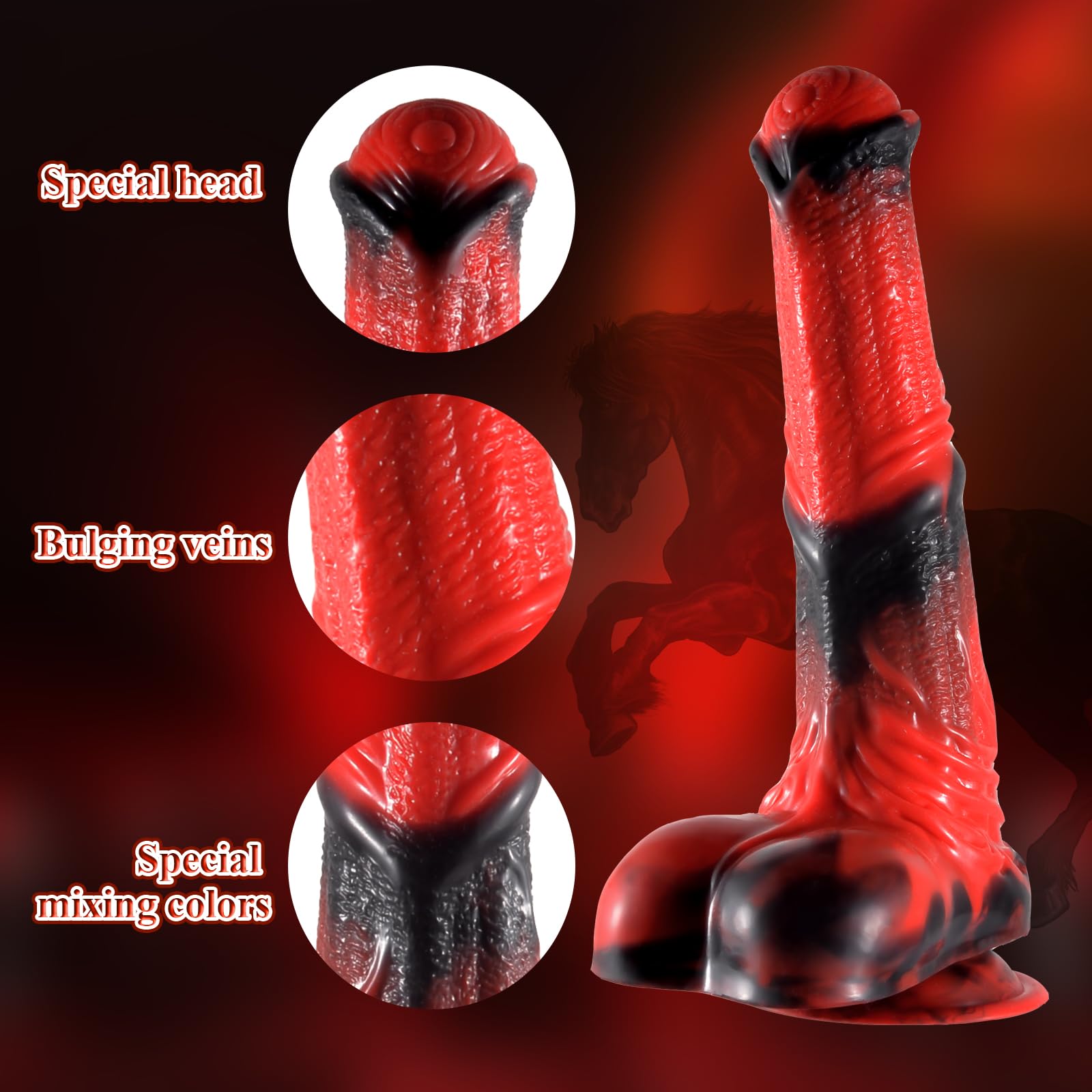 Horse dildo mit saugnapf Silikon 24,5cm