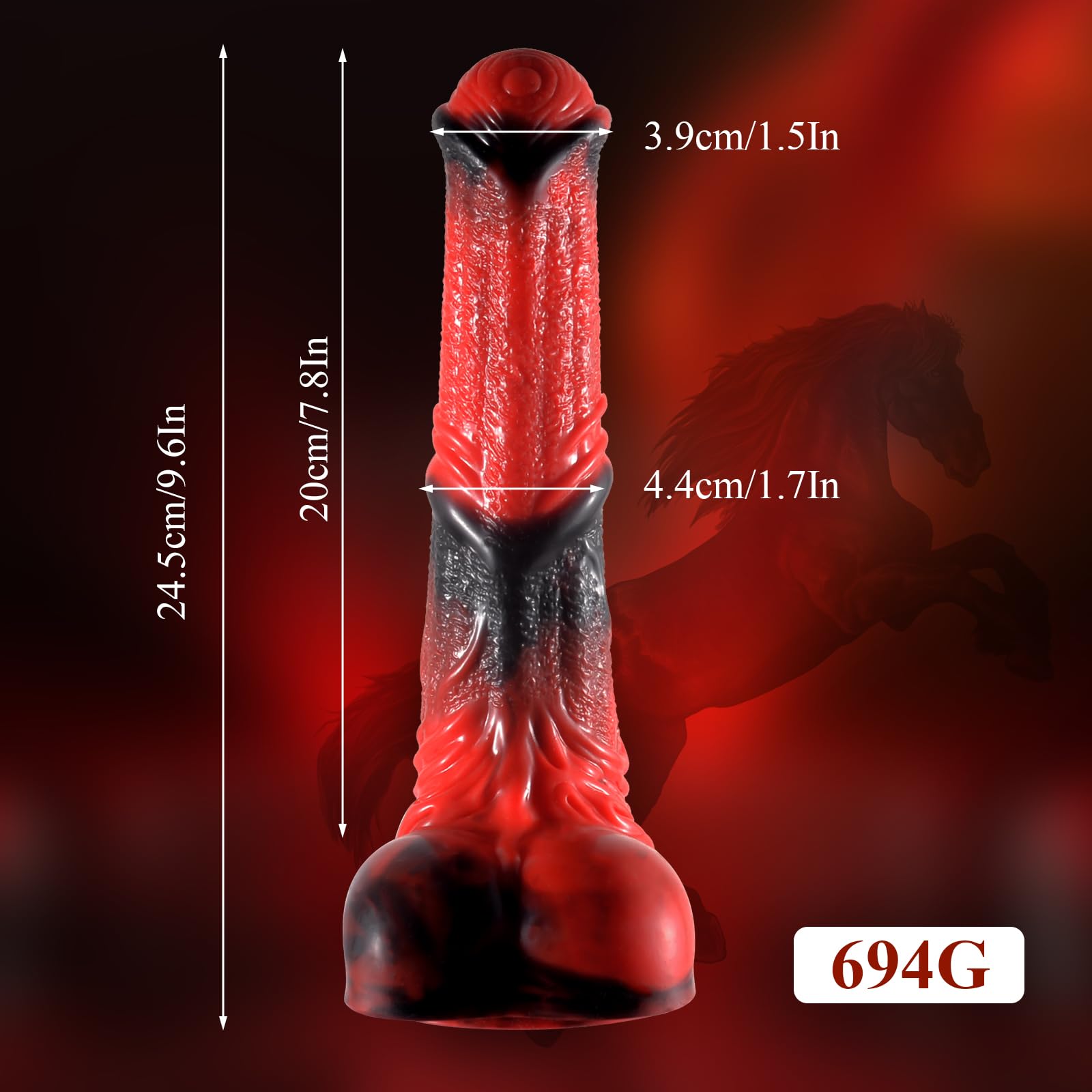 Horse dildo mit saugnapf Silikon 24,5cm