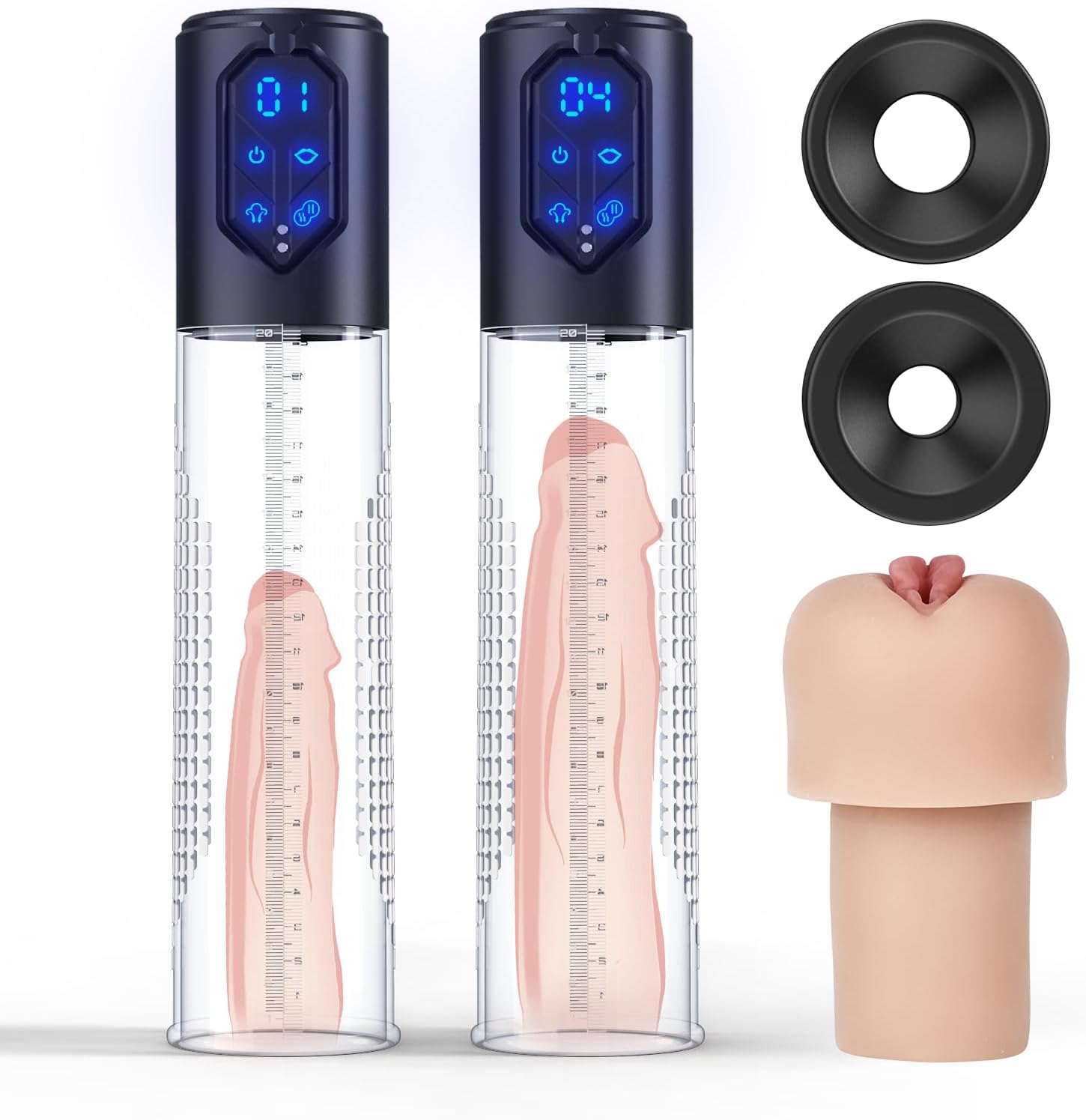 Leistungsstarke Elektropumpe und Masturbator mit 6 Saugstufen 10 Vibrationen