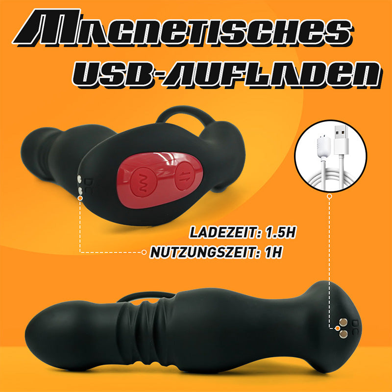 Schwarzblut Vibrations-Analplug mit Peniskreis