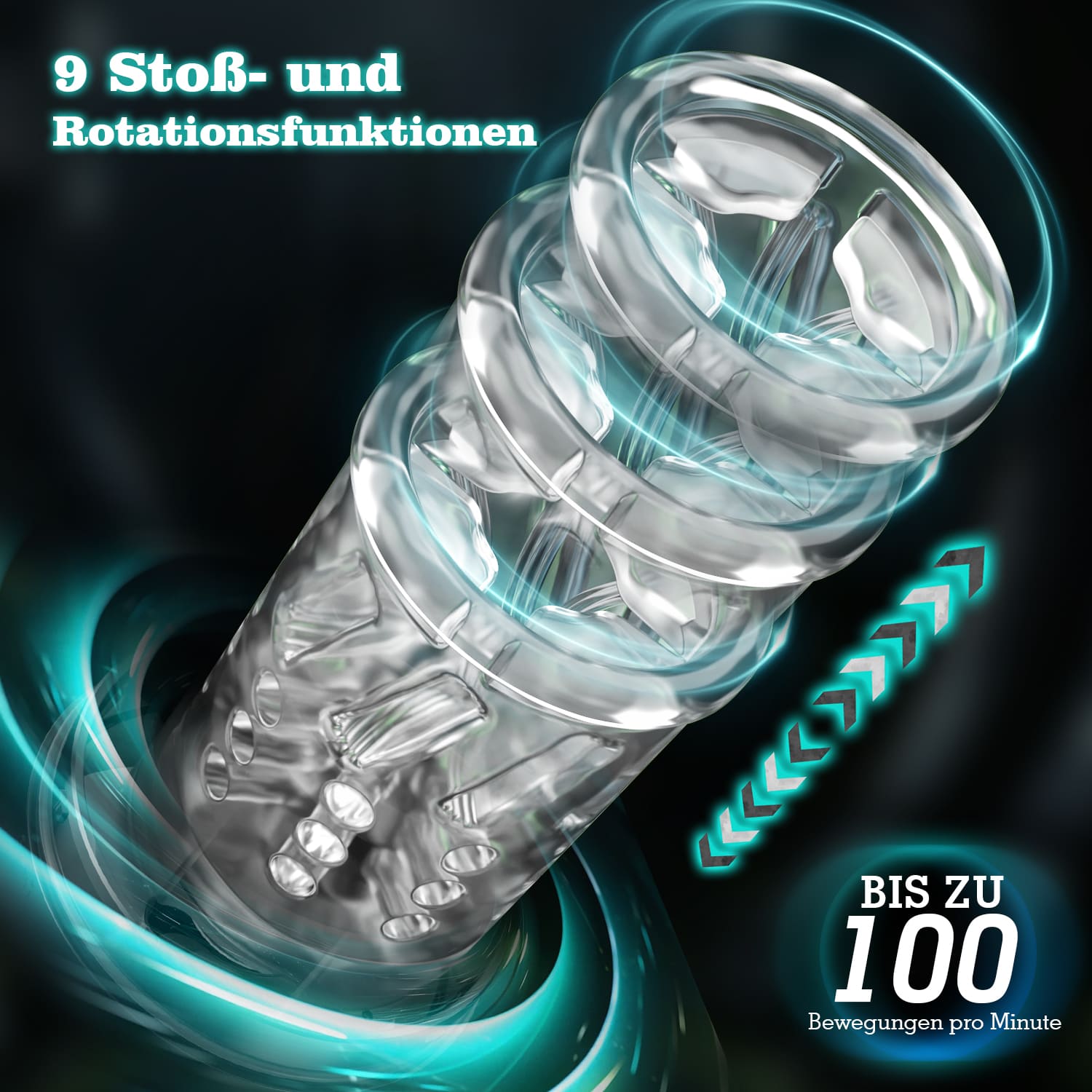 Automatischer Masturbator mit 2 Vergnügungsmodi: Drücken und Stoßen