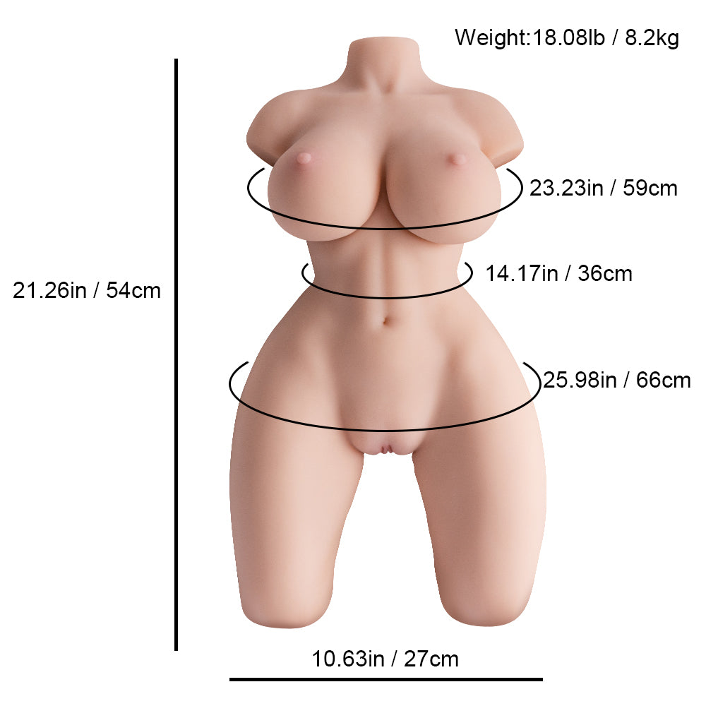 Rosman Tpe Männliche Realistische Sexpuppe Torso, 54cm 8.2kg