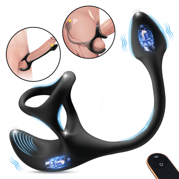 4-in-1 Anal Vibrator & Penisring – Komplettset mit vibrierendem Penisring, Hodenstimulator und Analplug.