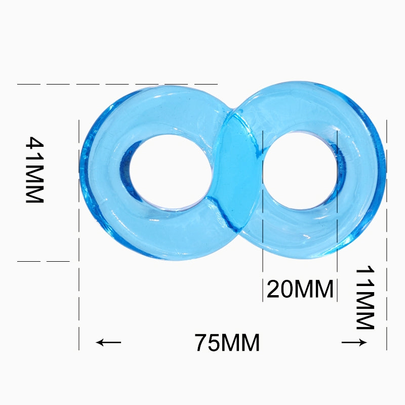 Durchsichtiger Doppelring Penisring Verstellbar
