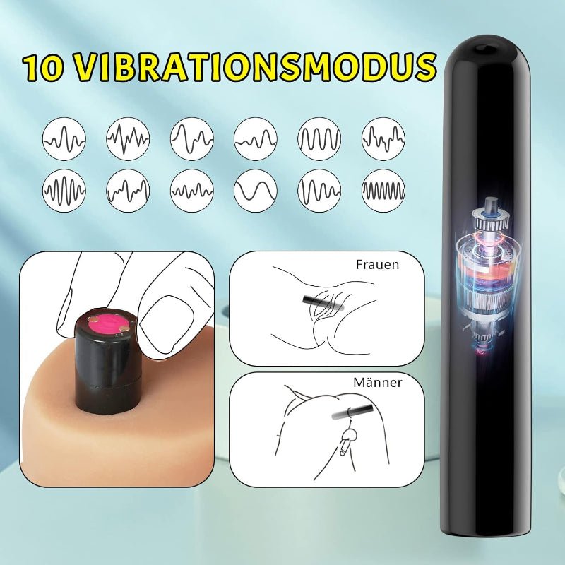 Vibrationsmodi mit LED-Anzeige – zeigt die 10 Intensitäten und Muster der Vibrationsfunktion für ein maßgeschneidertes Erlebnis.