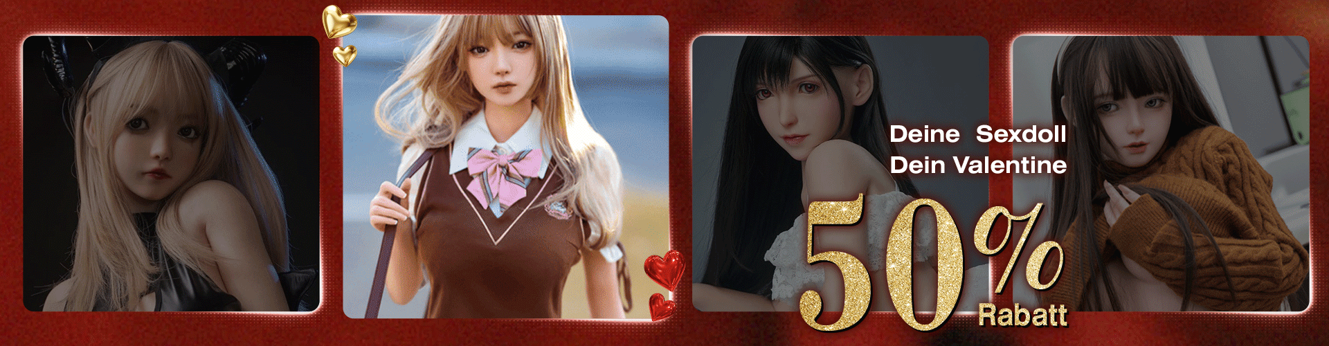 50 % Valentinstag-Rabatt auf unsere Puppen