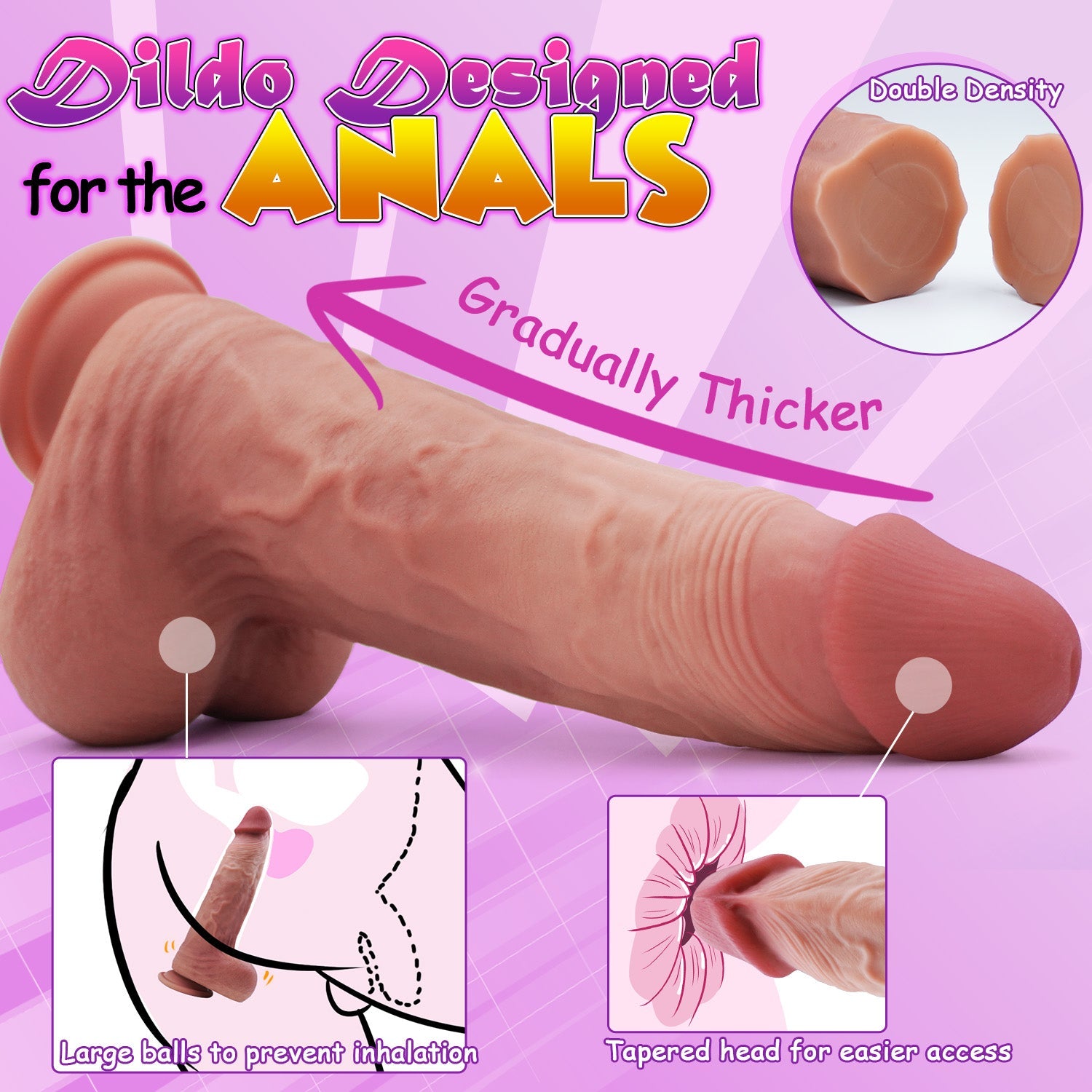 Analer und vaginaler Dildo 17,8 cm