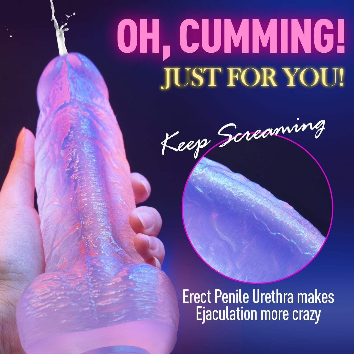 Durchsichtiger Saugnapf-Dildo für Männer und Frauen - King Luc